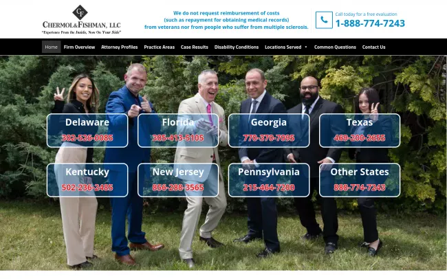 Screenshot of the Chermol and Fishman LLC Website
