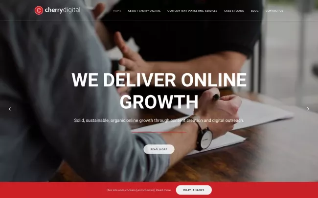 Screenshot of the Cherry Digital Website