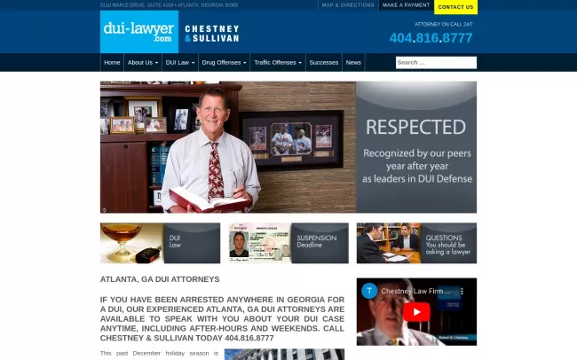Screenshot of the Chestney & Sullivan Law Firm Website