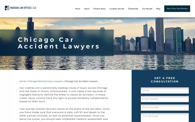 Screenshot of the Rhatigan Law Offices Website