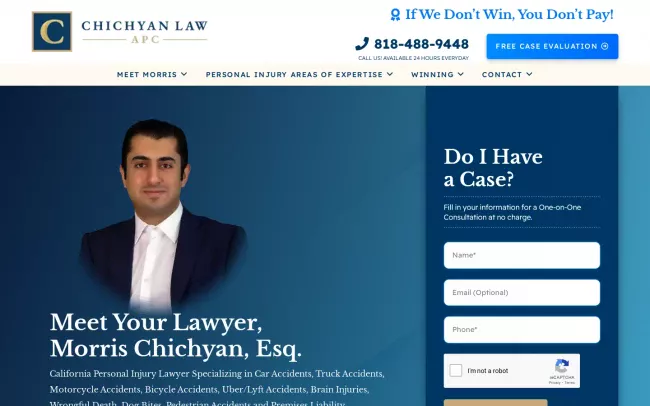 Screenshot of the Chichyan Law APC Website