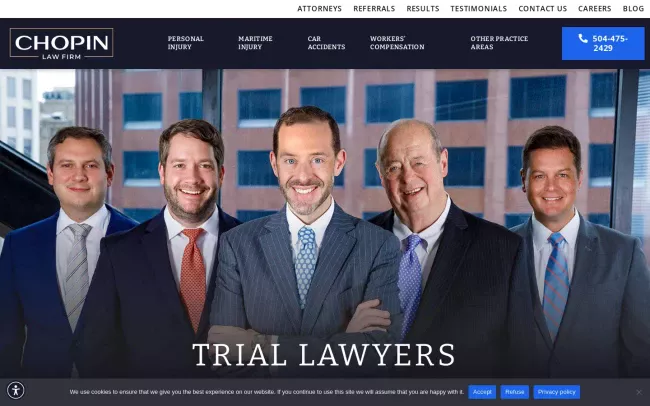 Screenshot of the The Chopin Law Firm LLC Website