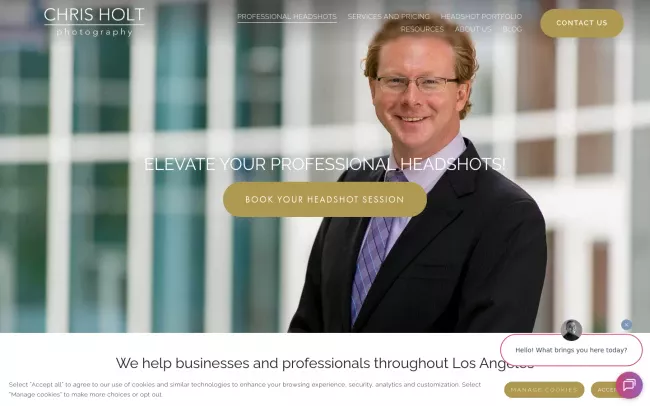 Screenshot of the Chris Holt Photography Website
