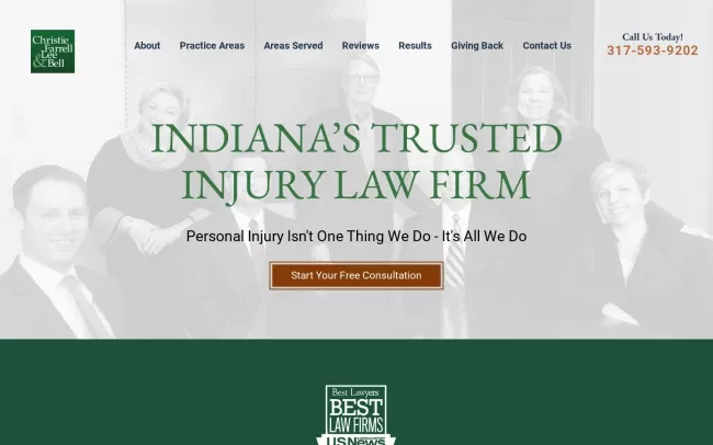 Screenshot of the Christie Farrell Lee & Bell Website