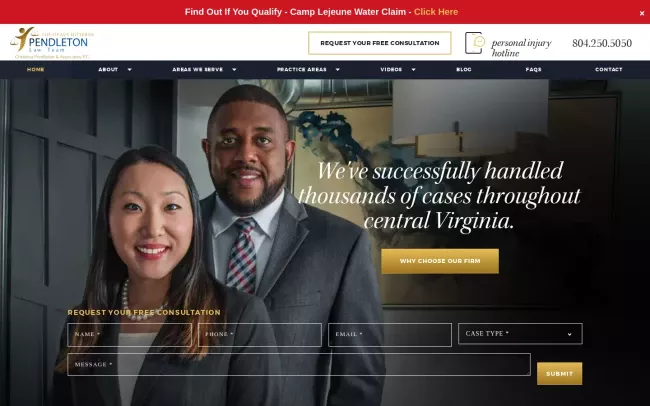 Screenshot of the Christina Pendleton & Associates, PLLC  Website
