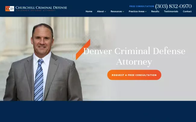 Screenshot of the Churchill Criminal Defense Website