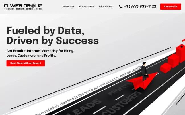 Screenshot of the CI Web Group Website