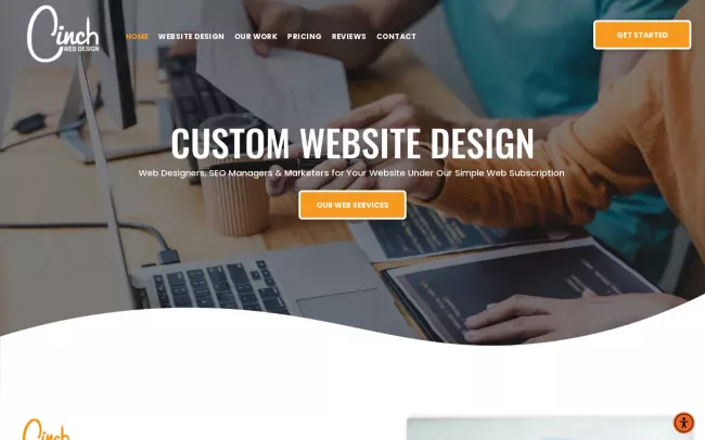 Screenshot of the Cinch Web Design Website