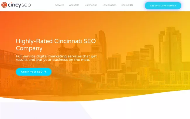 Screenshot of the Cincy SEO Website