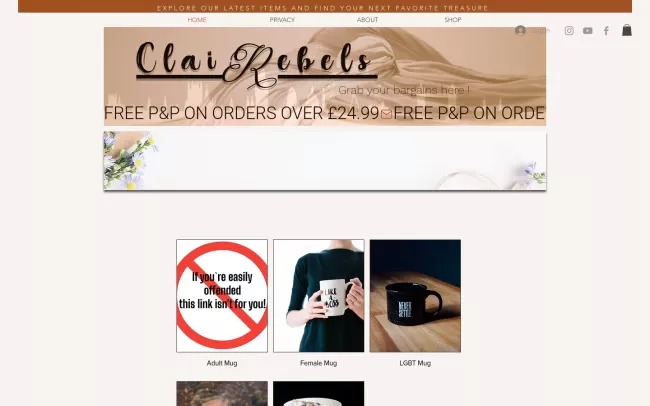 Screenshot of the Clairebels - Crafts and bargains Blog