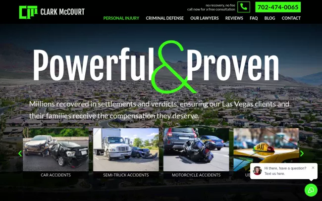 Screenshot of the Clark McCourt LLC Website