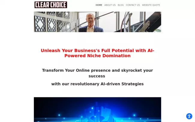 Screenshot of the Clear Choice Marketing Group Website