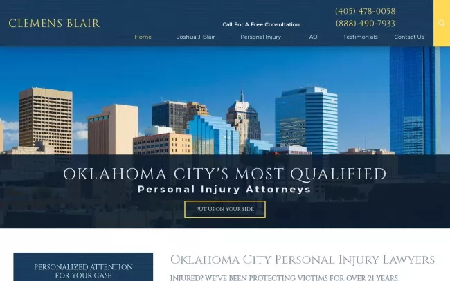 Screenshot of the Clemens Blair Website
