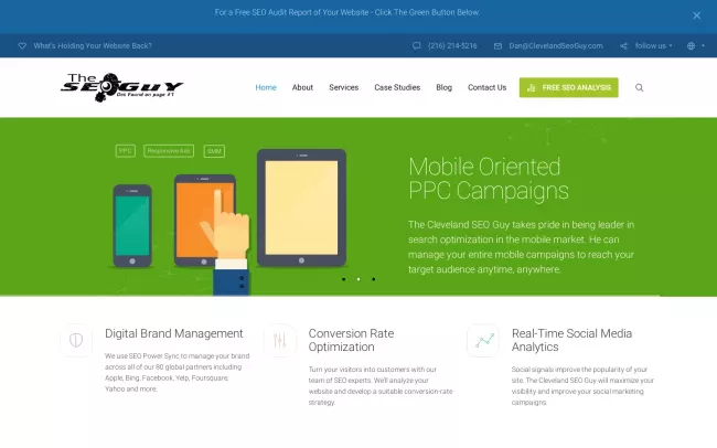 Screenshot of the Cleveland SEO Guy Website