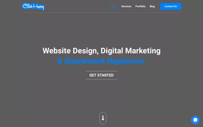 Screenshot of the Click Happy Santa Monica Web Design Website