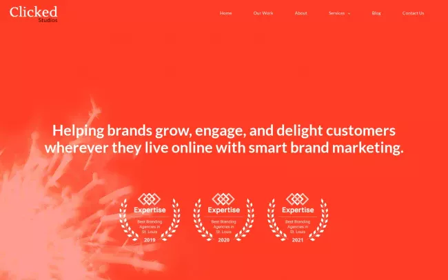 Screenshot of the Clicked Studios Website