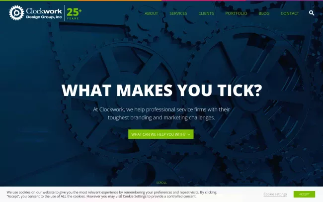 Screenshot of the Clockwork Design Group, Inc Website