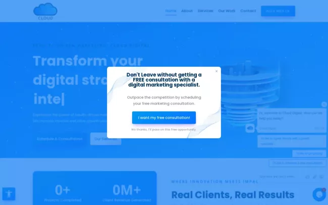 Screenshot of the Cloud Digital Website