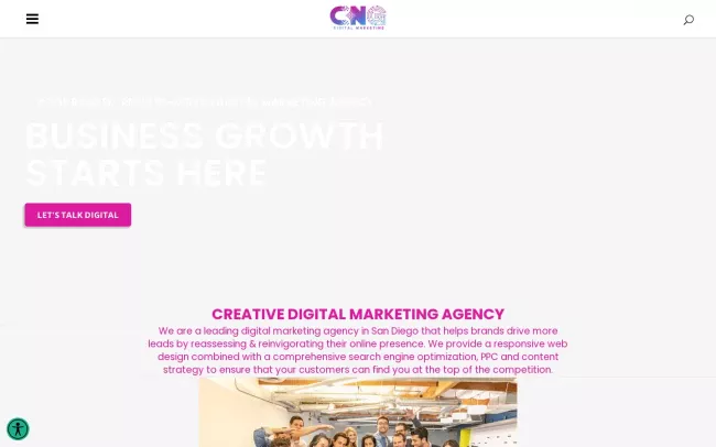 Screenshot of the Cng Digital Marketing Llc Website