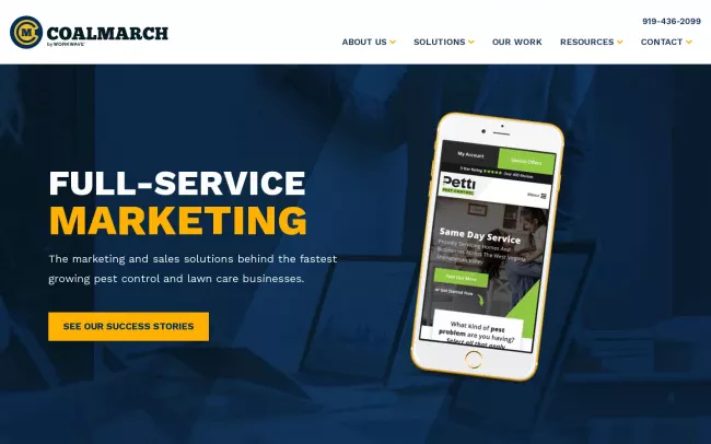Screenshot of the Coalmarch by WorkWave Website