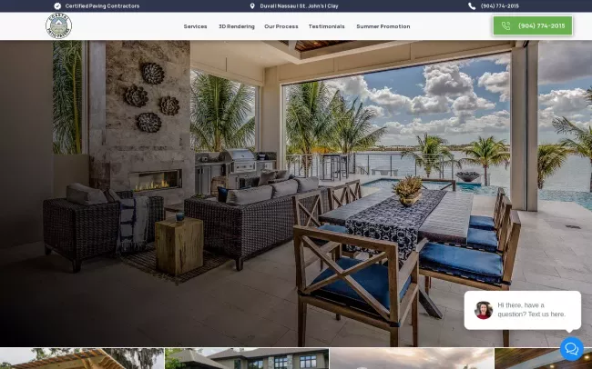 Screenshot of the Coastal Patio Pavers Website