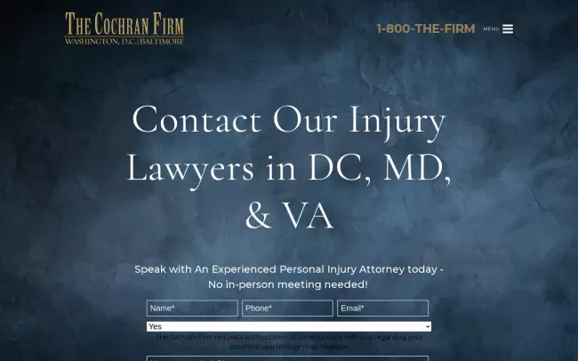 Screenshot of the The Cochran Lawyers Website