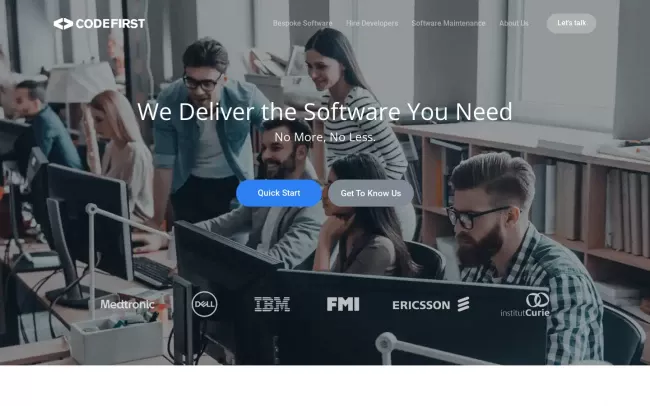 Screenshot of the CodeFirst Website