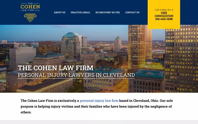 Screenshot of the The Cohen Law Firm LLC Website