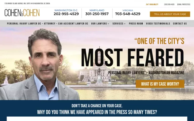 Screenshot of the Cohen & Cohen Website