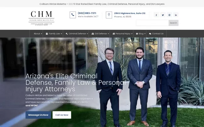 Screenshot of the Colburn Hintze Maletta PLLC Website