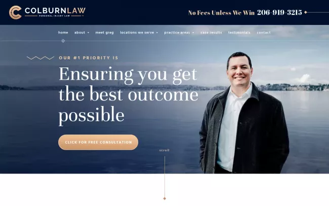 Screenshot of the Colburn Law Website