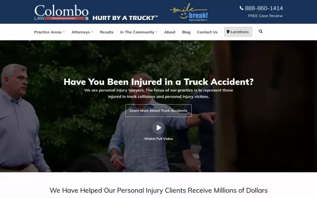 Screenshot of the Colombo Law Website