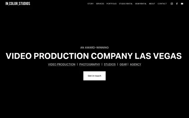 Screenshot of the In Color Studios Website