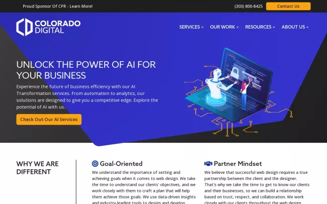 Screenshot of the Colorado Digital Website