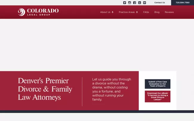 Screenshot of the Colorado Legal Group Website