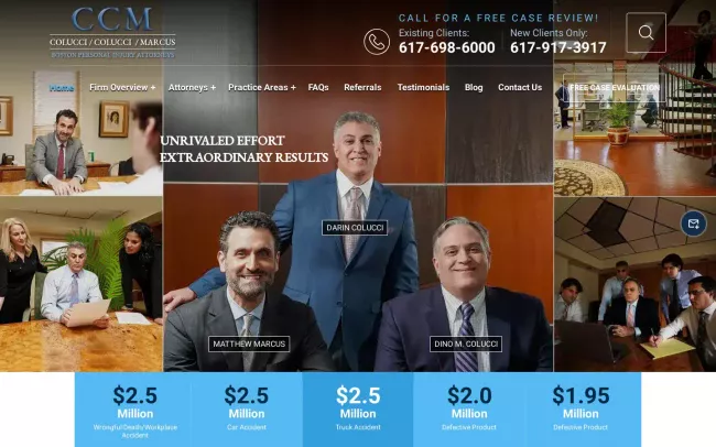 Screenshot of the Colucci Colucci & Marcus, P.C. Website