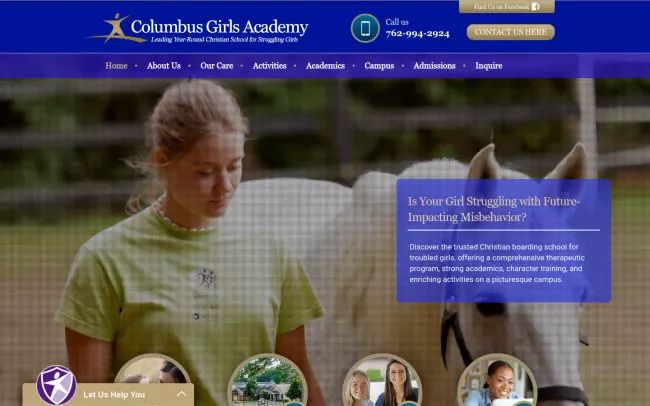 Screenshot of the Columbus Girls Academy Website