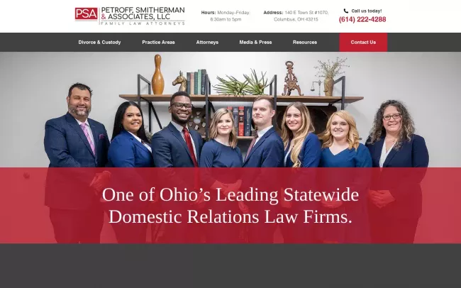 Screenshot of the Petroff, Smitherman & Associates Website