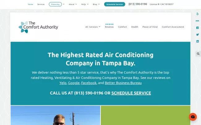 Screenshot of the The Comfort Authority Website
