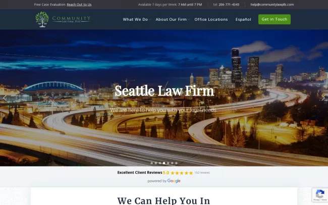 Screenshot of the Community Law Firm, PLLC Website