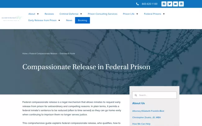 Screenshot of the Compassionate Release Blog