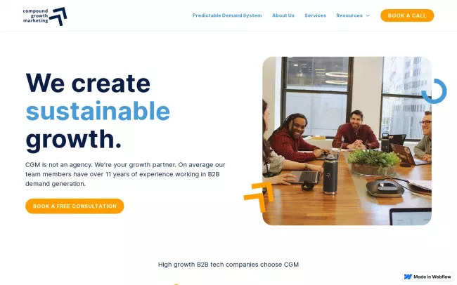 Screenshot of the Compound Growth Marketing Website
