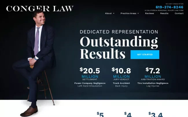 Screenshot of the Conger Law Injury Attorneys Website