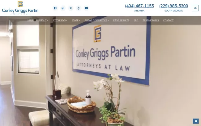 Screenshot of the Conley Griggs Partin LLP Website