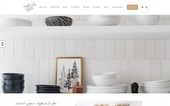 Screenshot of the Construction2Style Blog
