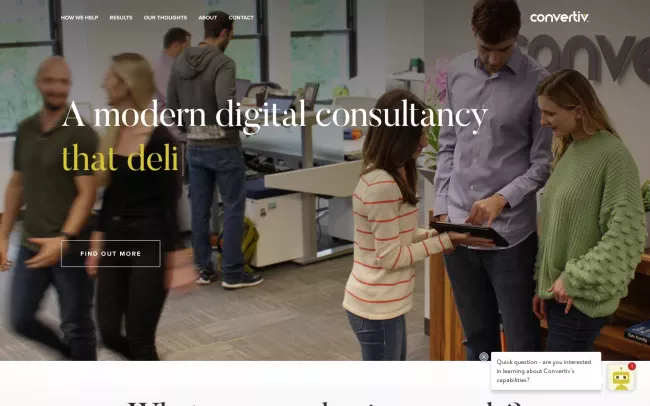 Screenshot of the Convertiv Website