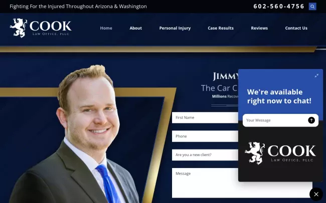 Screenshot of the Cook Law Office, PLLC Website