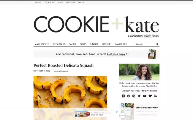 Screenshot of the Cookie and Kate Blog
