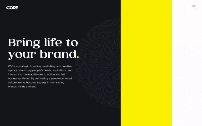 Screenshot of the Core Creative Inc Website