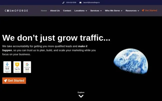 Screenshot of the Cosmoforge Blog